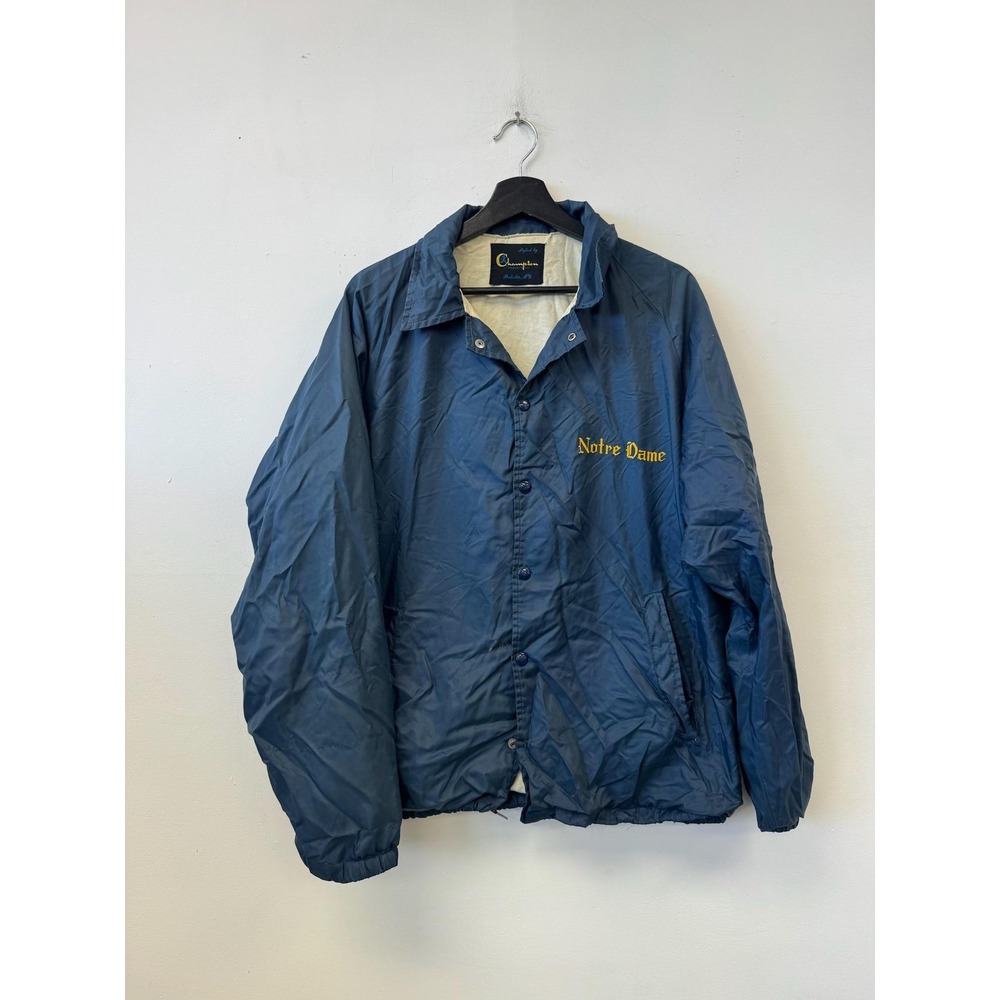 Vintage Notre Dame Fighting Irish Jacket‎ Mens XL Blue NCAA Football Champion